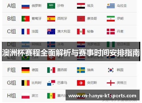 澳洲杯赛程全面解析与赛事时间安排指南